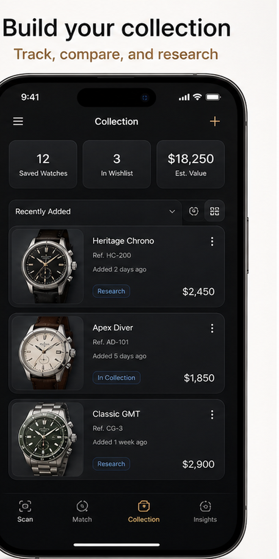 Comparing watch identification details